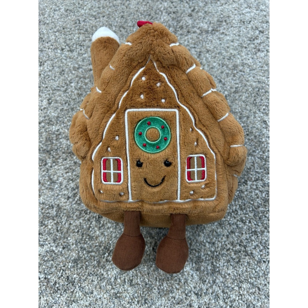Jellycat Amuseables Gingerbread House Plush Holiday Christmas Brown 8" Toy